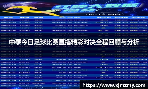 中泰今日足球比赛直播精彩对决全程回顾与分析