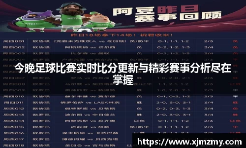 今晚足球比赛实时比分更新与精彩赛事分析尽在掌握
