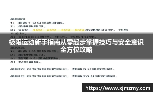 极限运动新手指南从零起步掌握技巧与安全意识全方位攻略